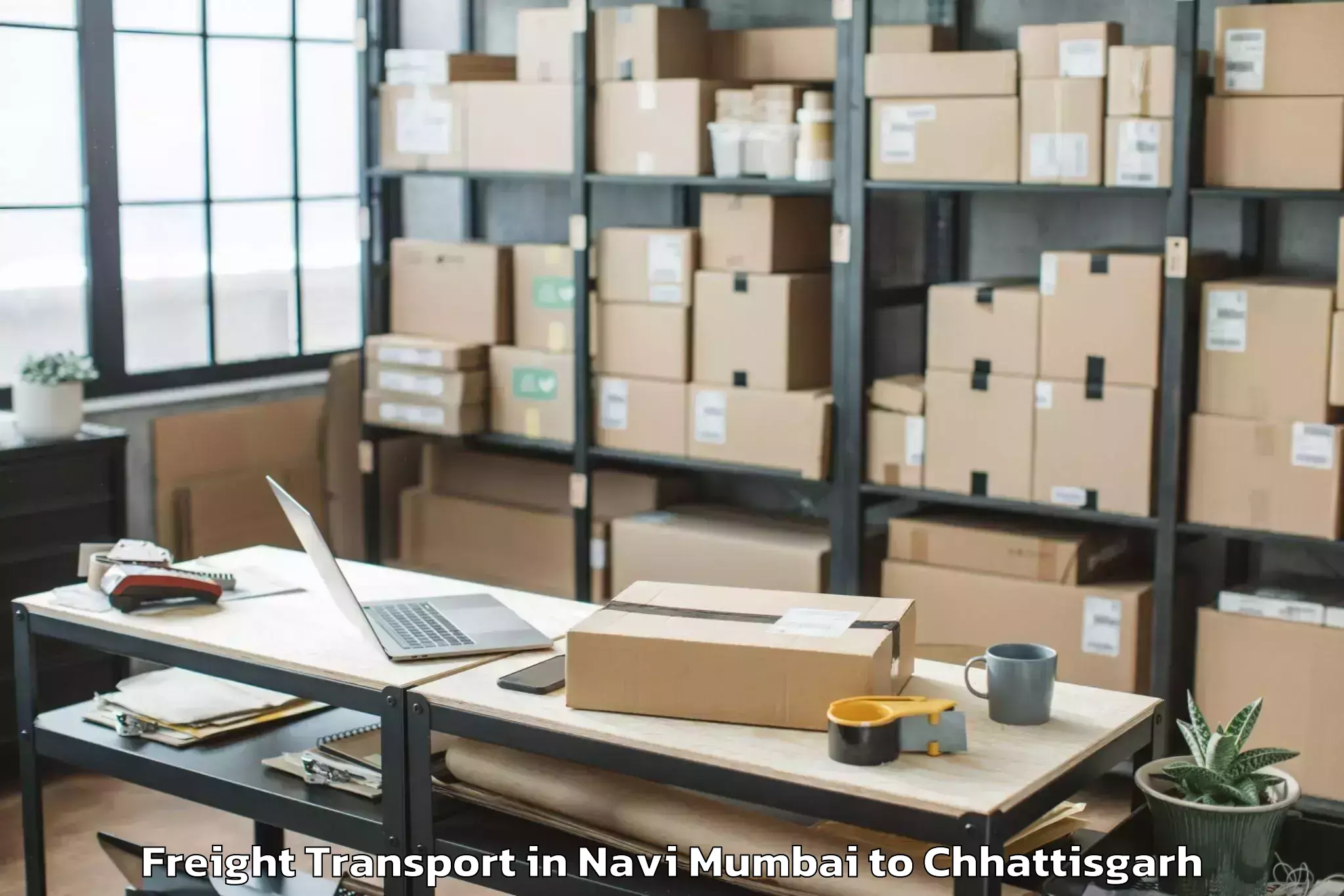 Reliable Navi Mumbai to Pandariya Freight Transport